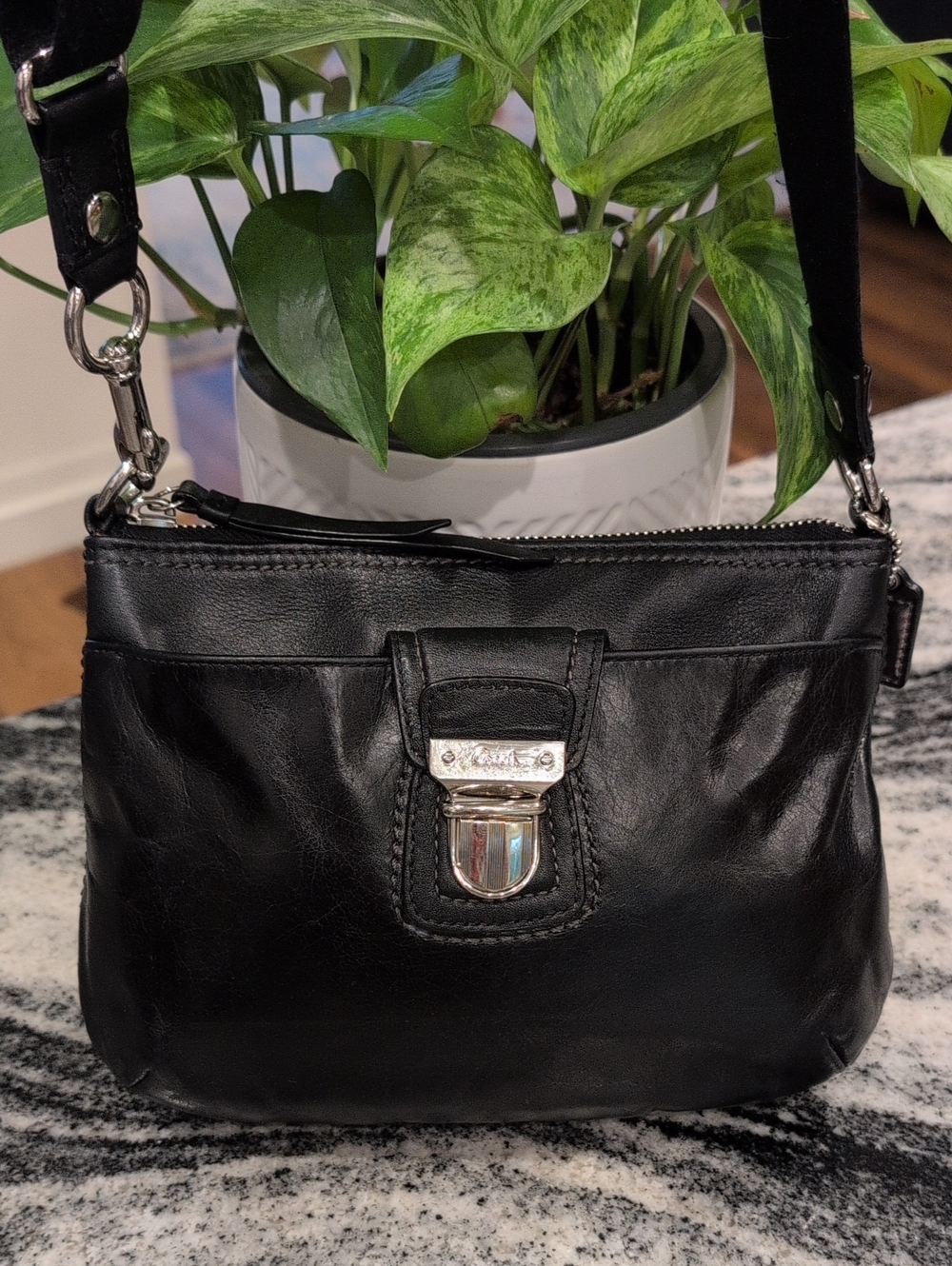Coach Poppy Legacy Leather Flap Push-Lock Mini Crossbody Bag